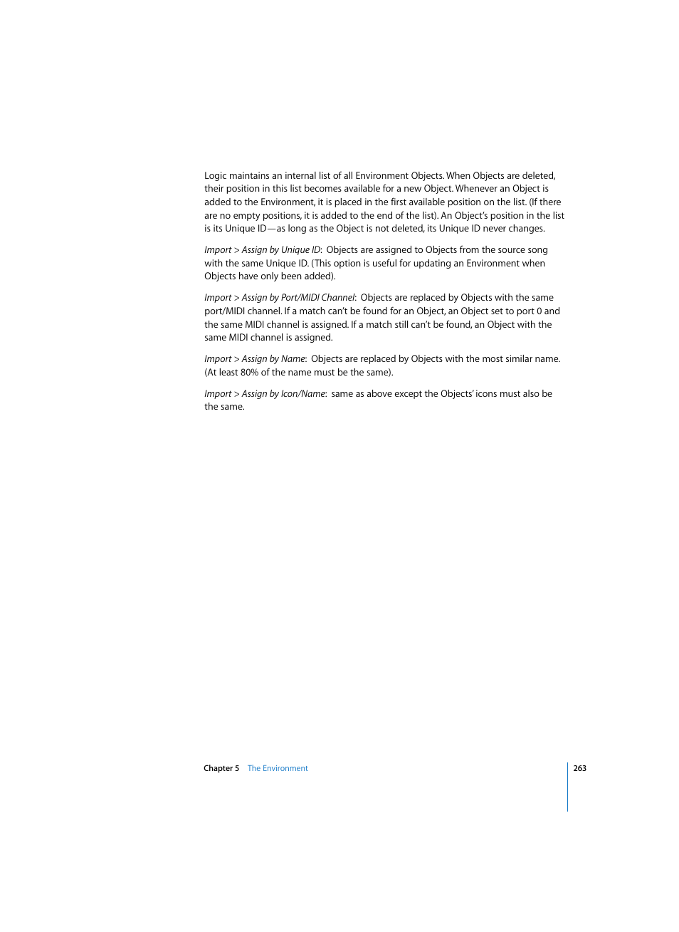 Apple Logic Pro 7 User Manual | Page 263 / 730