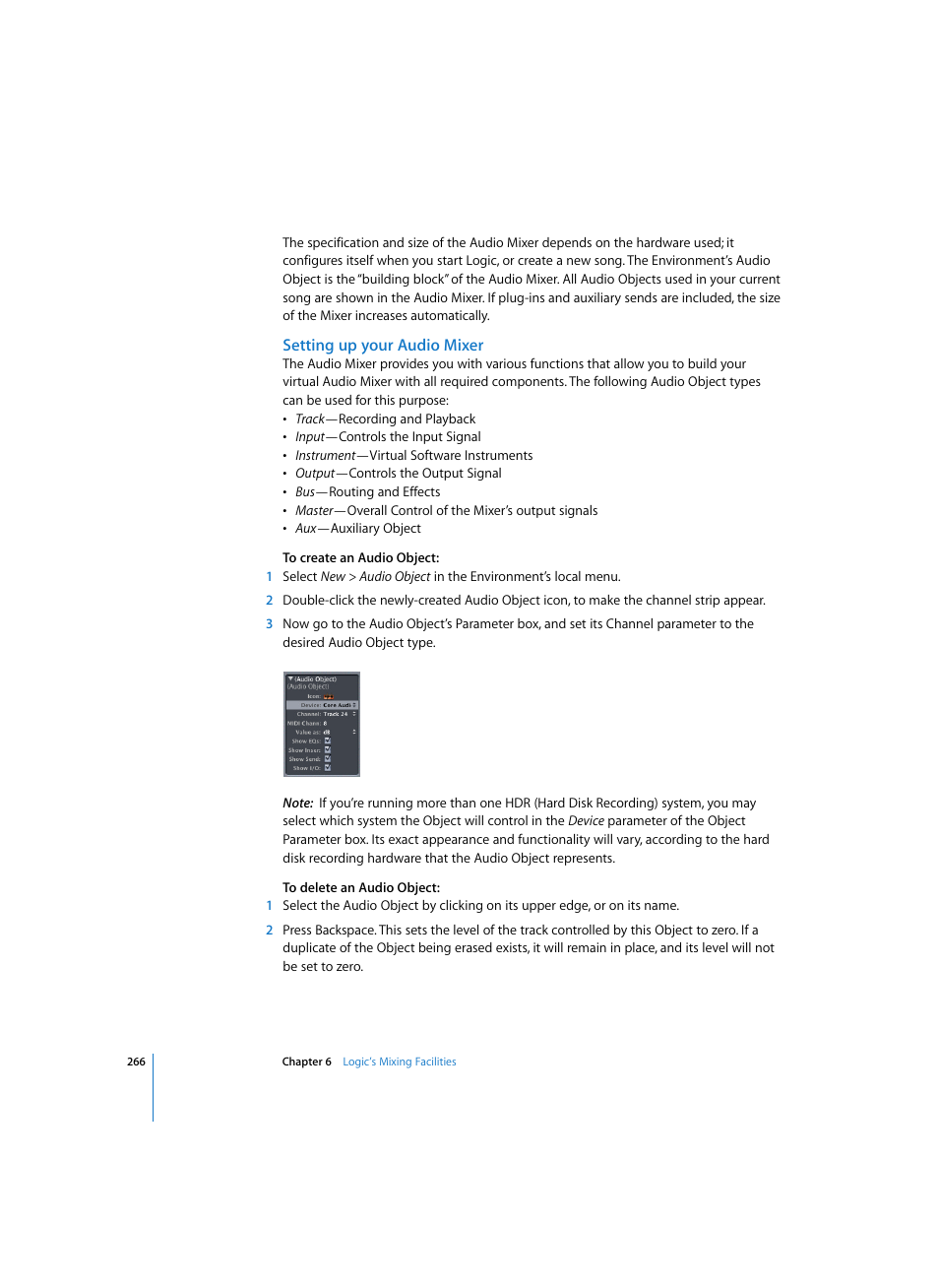 Setting up your audio mixer | Apple Logic Pro 7 User Manual | Page 266 / 730