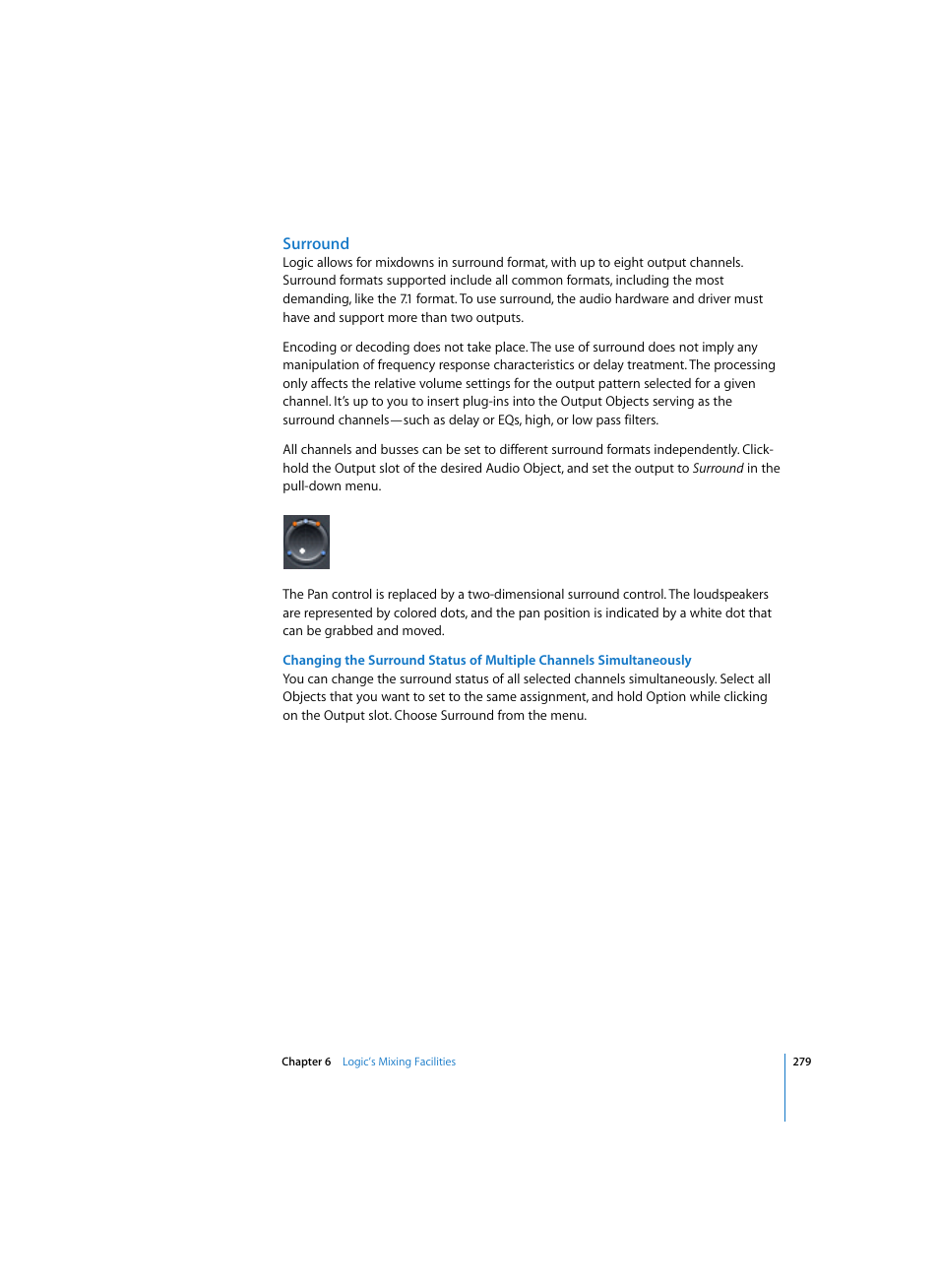 Surround | Apple Logic Pro 7 User Manual | Page 279 / 730