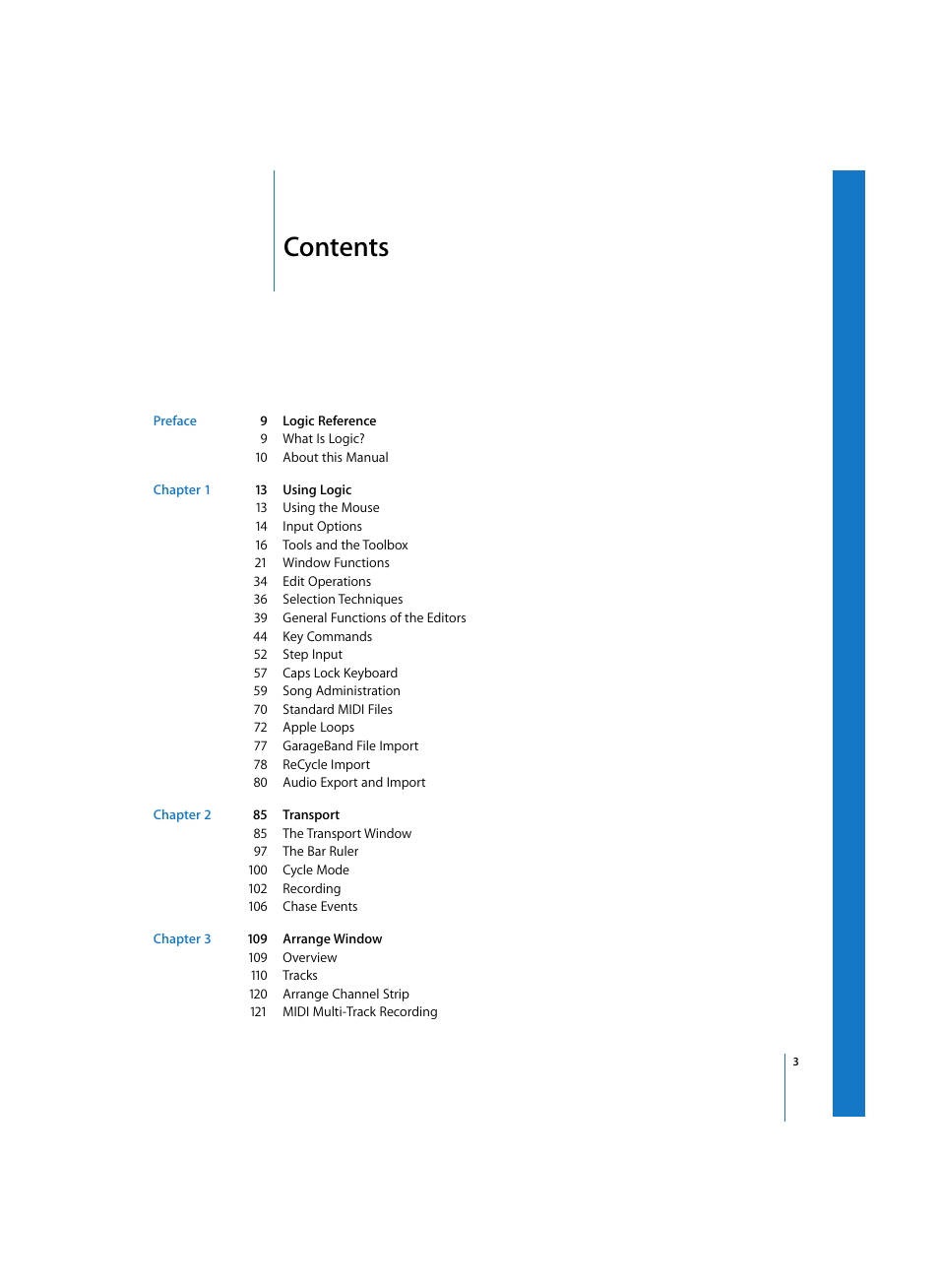 Apple Logic Pro 7 User Manual | Page 3 / 730