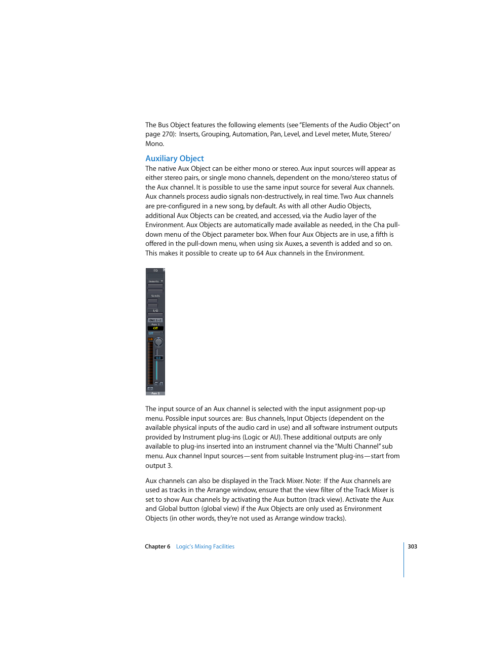 Auxiliary object | Apple Logic Pro 7 User Manual | Page 303 / 730