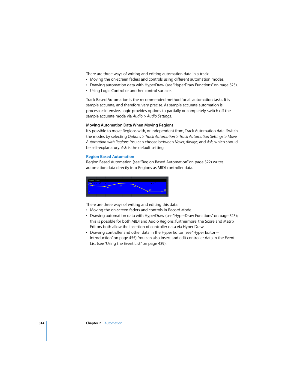 Region based automation | Apple Logic Pro 7 User Manual | Page 314 / 730