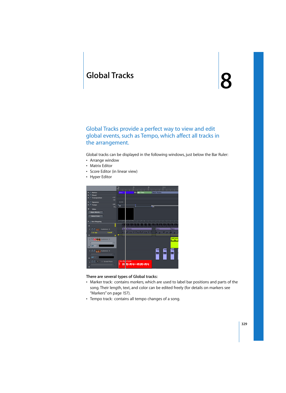 Global tracks | Apple Logic Pro 7 User Manual | Page 329 / 730