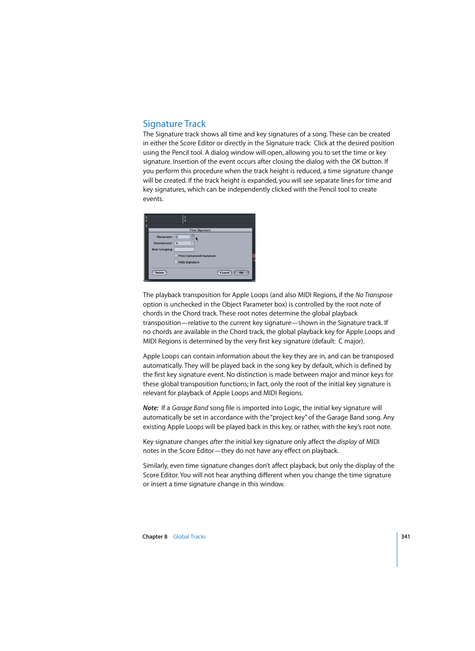 Signature track | Apple Logic Pro 7 User Manual | Page 341 / 730