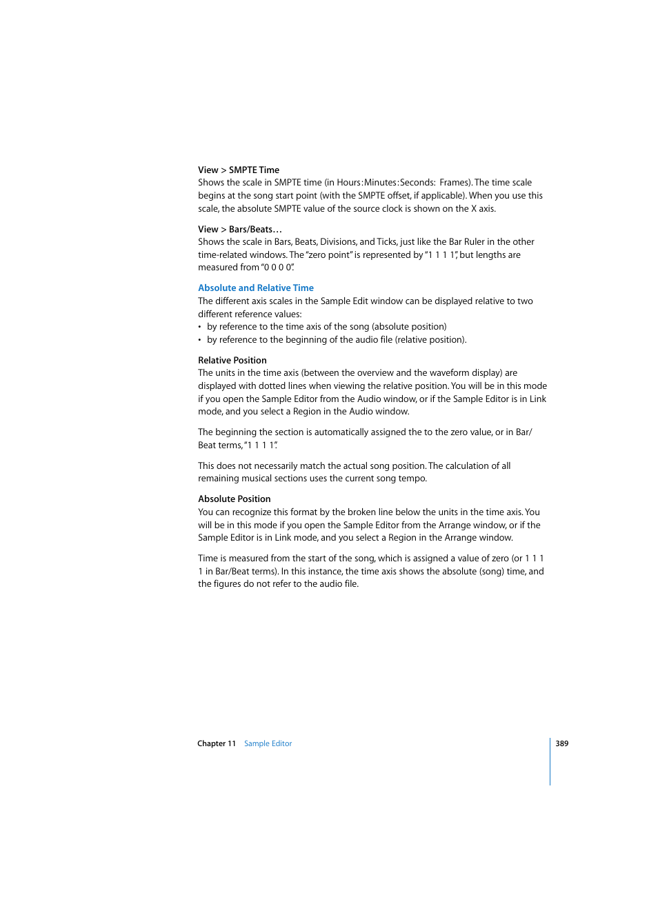 Absolute and relative time | Apple Logic Pro 7 User Manual | Page 389 / 730