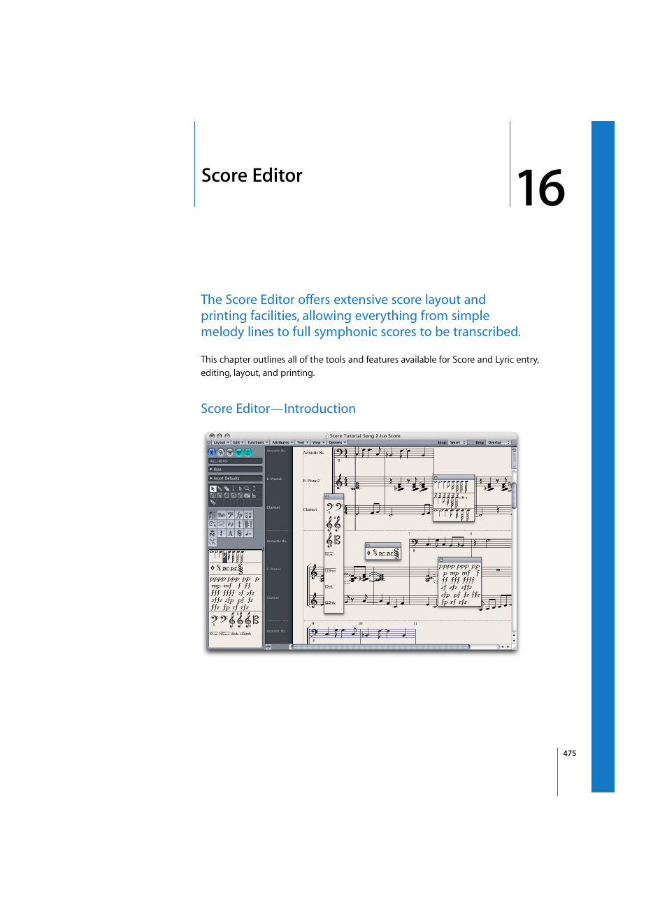 Score editor, Score editor—introduction | Apple Logic Pro 7 User Manual | Page 475 / 730