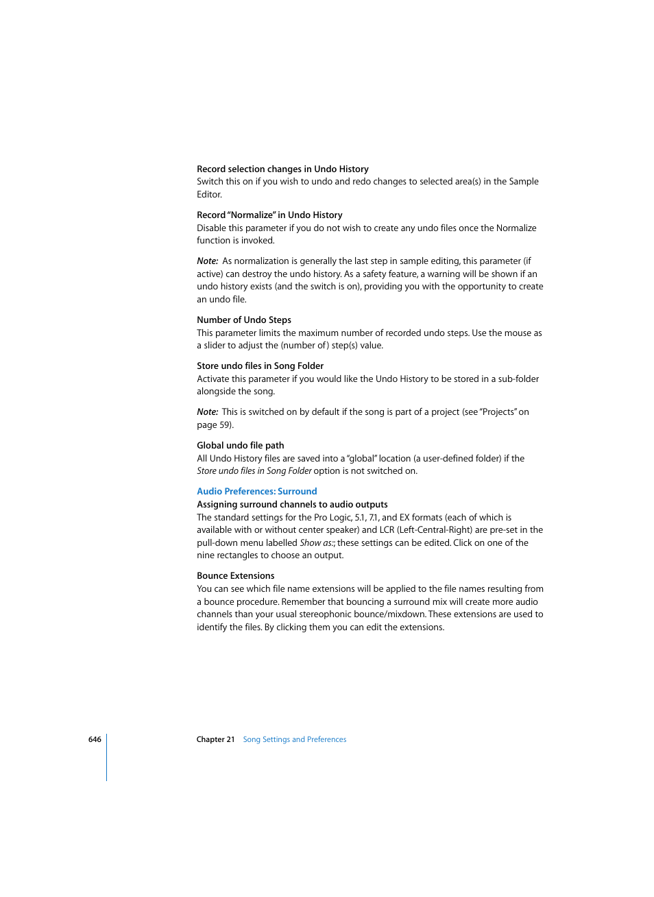 Audio preferences: surround | Apple Logic Pro 7 User Manual | Page 646 / 730