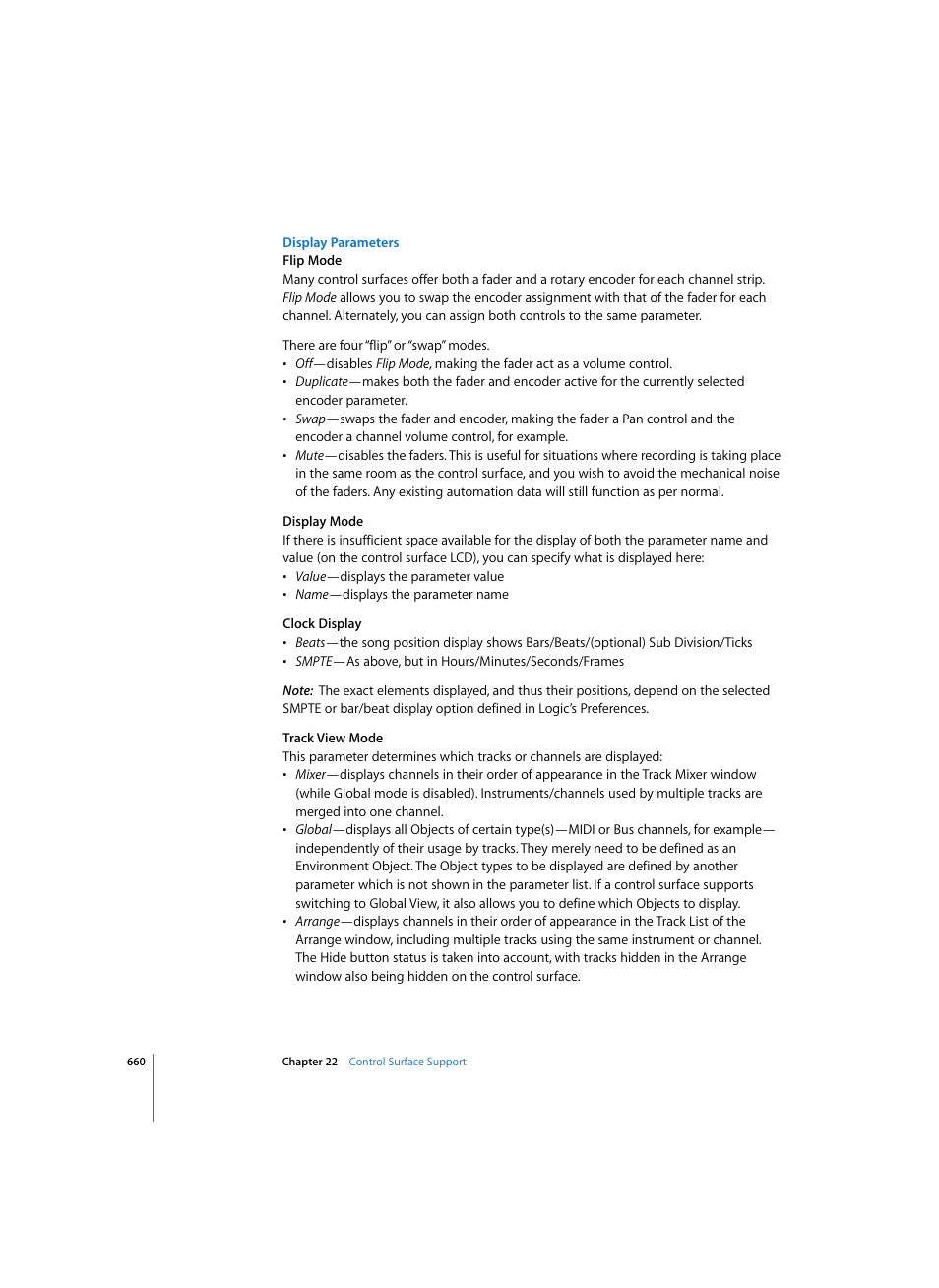 Display parameters | Apple Logic Pro 7 User Manual | Page 660 / 730