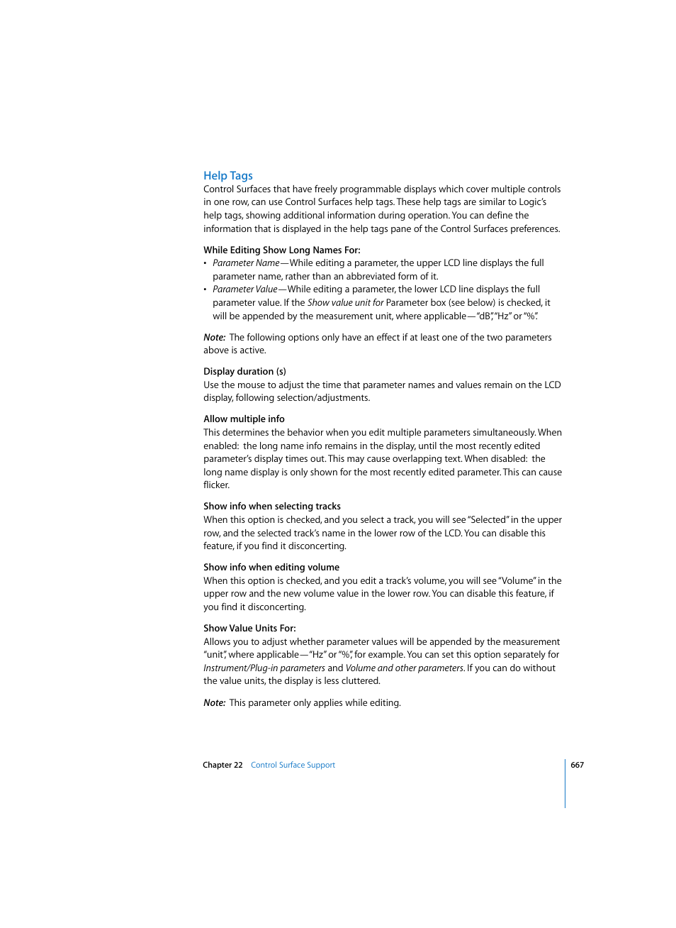 Help tags | Apple Logic Pro 7 User Manual | Page 667 / 730