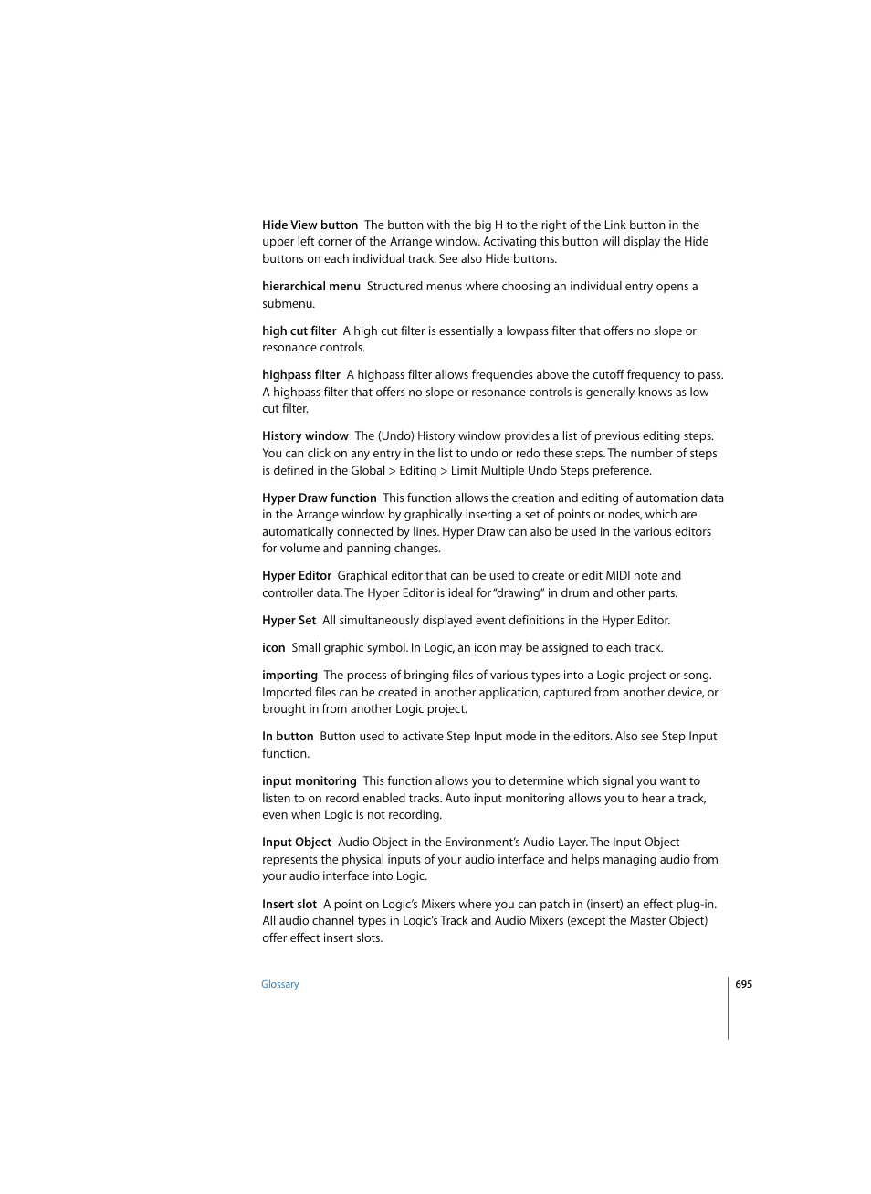 Apple Logic Pro 7 User Manual | Page 695 / 730