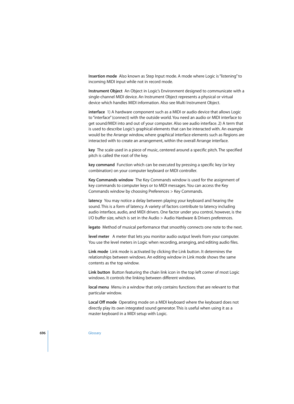 Apple Logic Pro 7 User Manual | Page 696 / 730