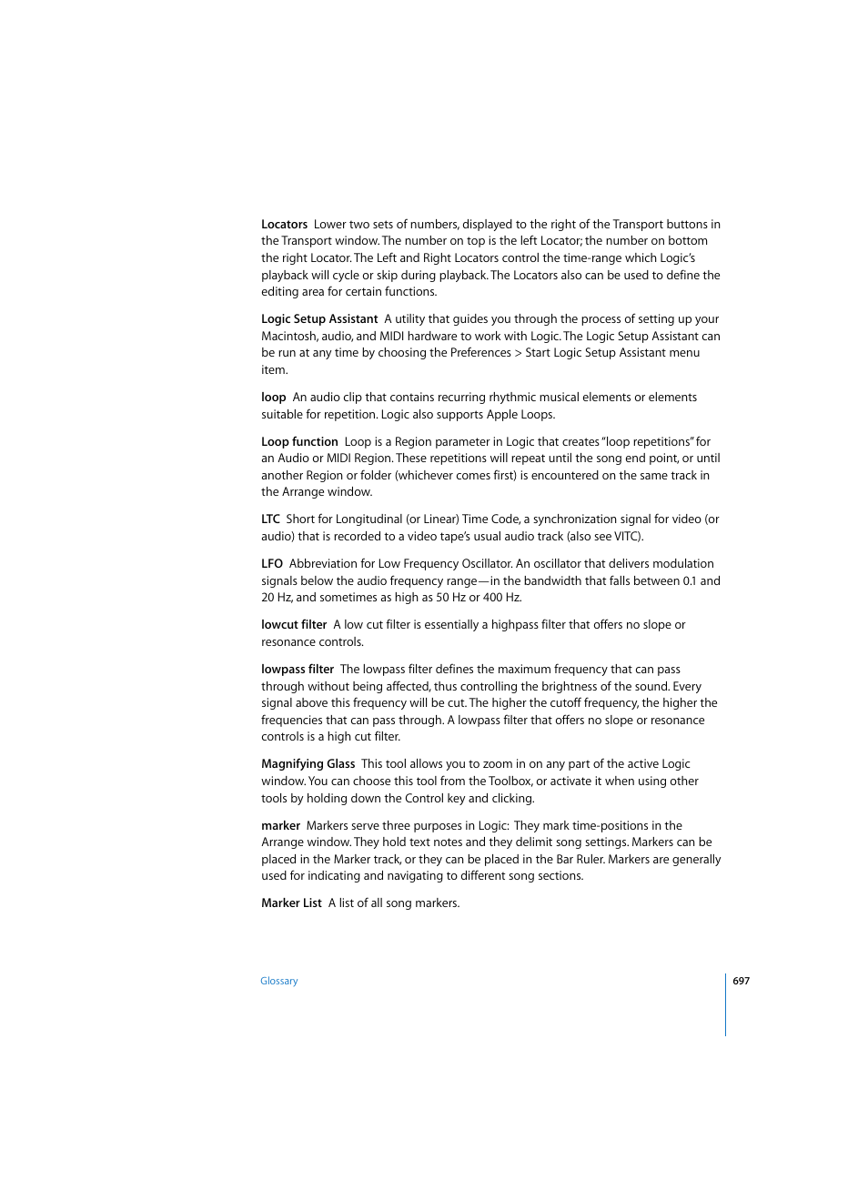 Apple Logic Pro 7 User Manual | Page 697 / 730