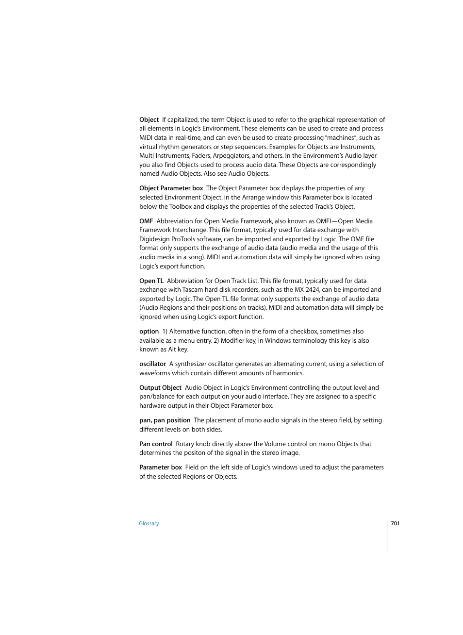 Apple Logic Pro 7 User Manual | Page 701 / 730