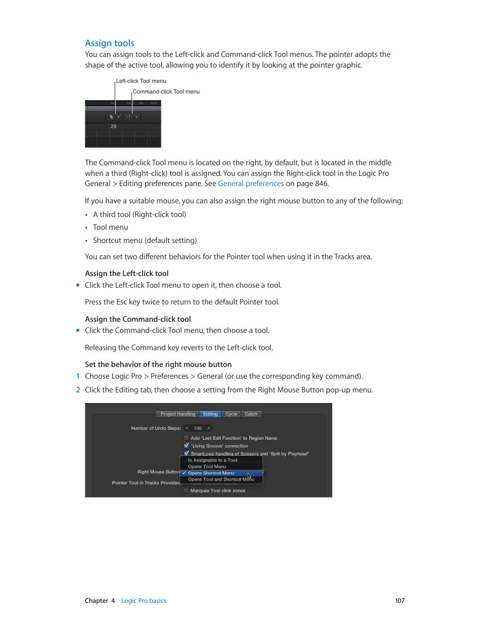 Assign tools | Apple Logic Pro X User Manual | Page 107 / 919