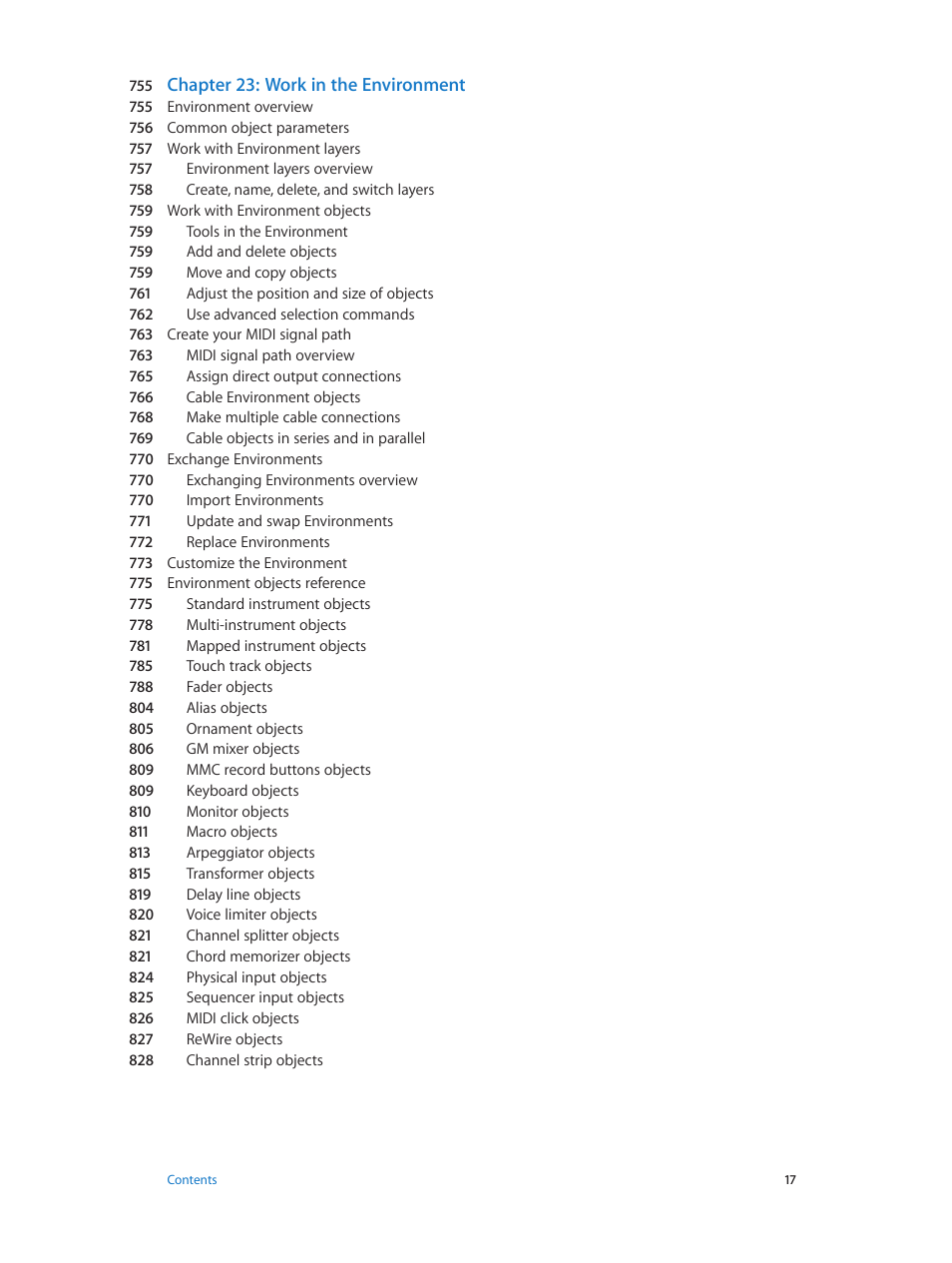 Chapter 23: work in the environment | Apple Logic Pro X User Manual | Page 17 / 919