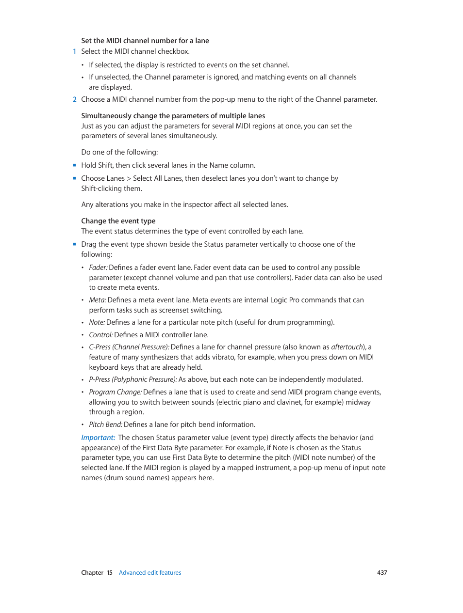 Apple Logic Pro X User Manual | Page 437 / 919