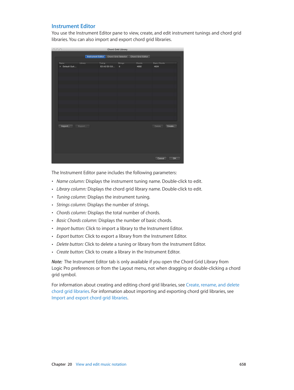 Instrument editor | Apple Logic Pro X User Manual | Page 658 / 919