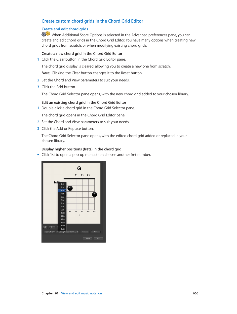 Create custom chord grids in the chord grid editor | Apple Logic Pro X User Manual | Page 666 / 919