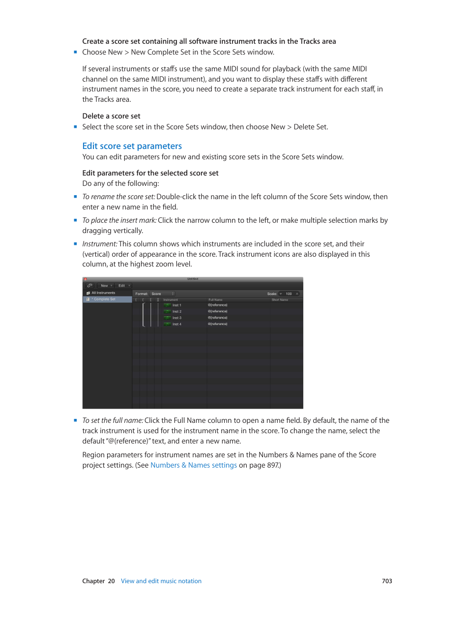 Edit score set parameters | Apple Logic Pro X User Manual | Page 703 / 919