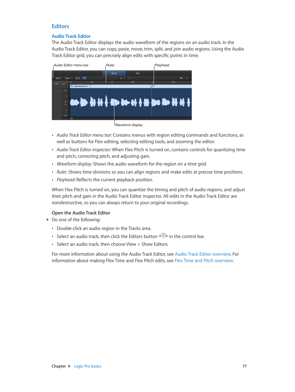 Editors | Apple Logic Pro X User Manual | Page 77 / 919
