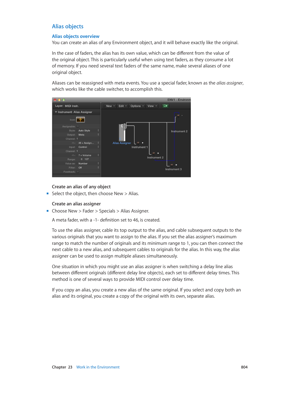 Alias objects | Apple Logic Pro X User Manual | Page 804 / 919