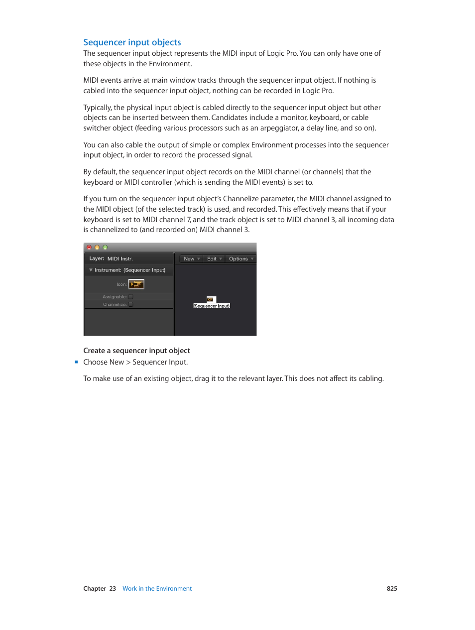 Sequencer input objects | Apple Logic Pro X User Manual | Page 825 / 919