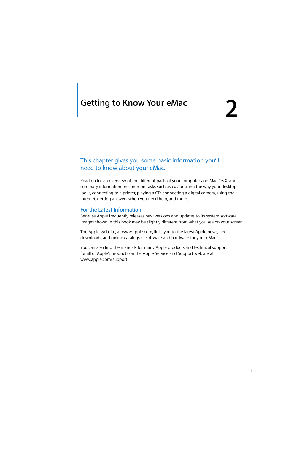 Getting to know your emac | Apple eMac 2005 User Manual | Page 11 / 96