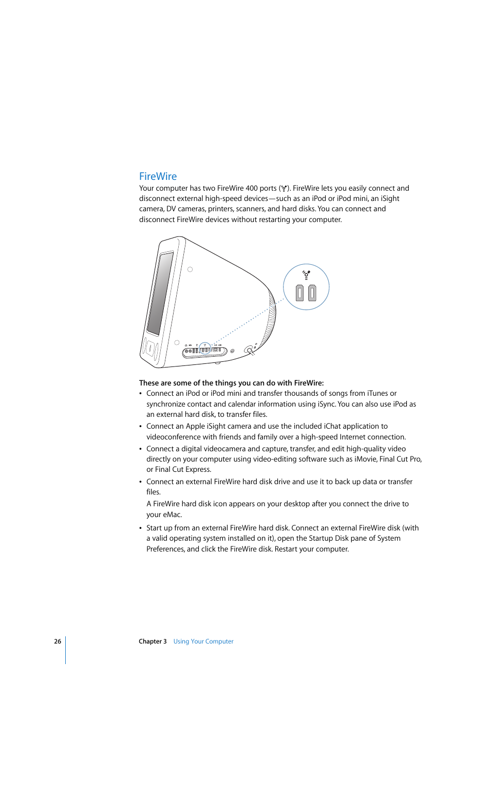 Firewire | Apple eMac 2005 User Manual | Page 26 / 96