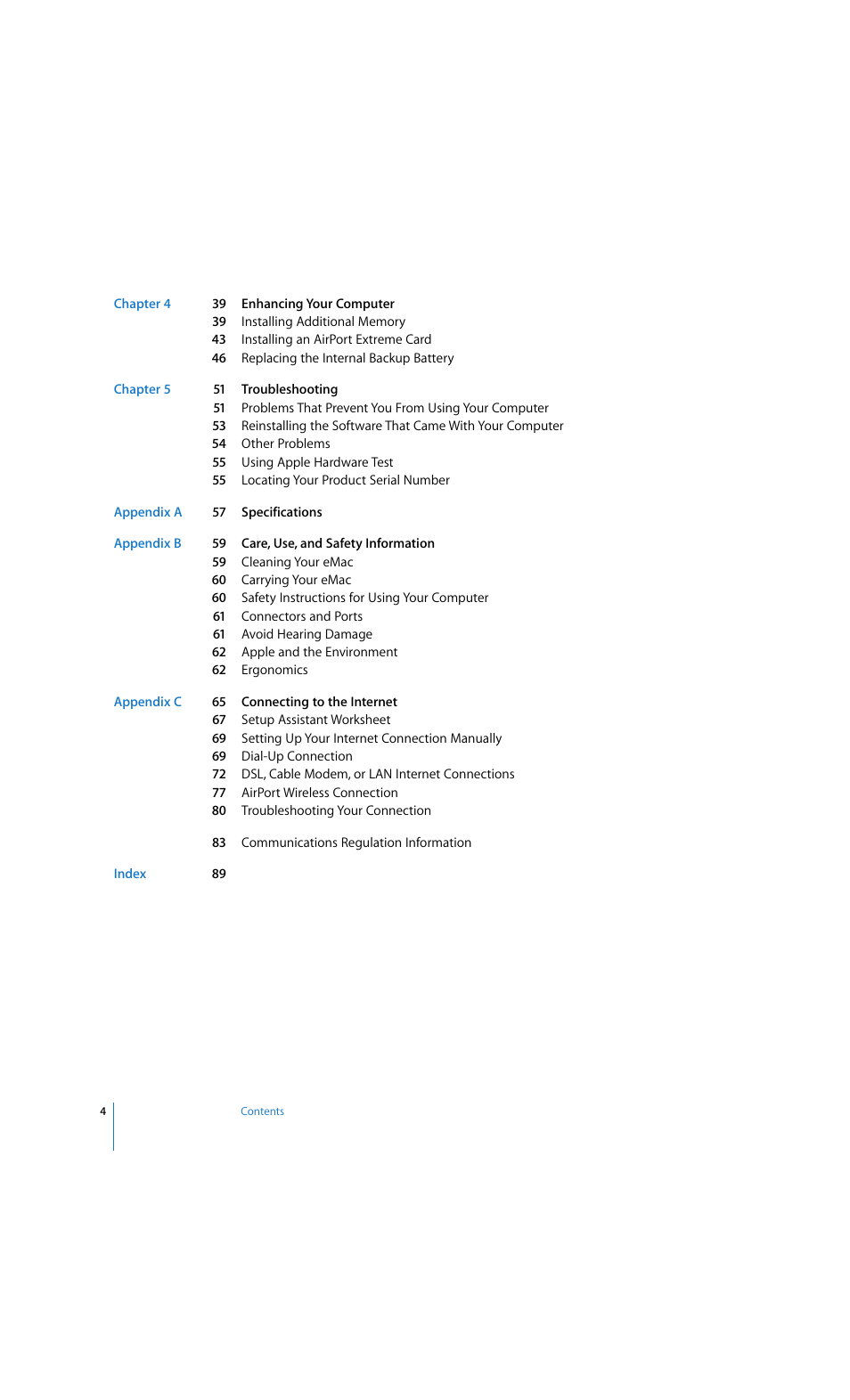 Apple eMac 2005 User Manual | Page 4 / 96