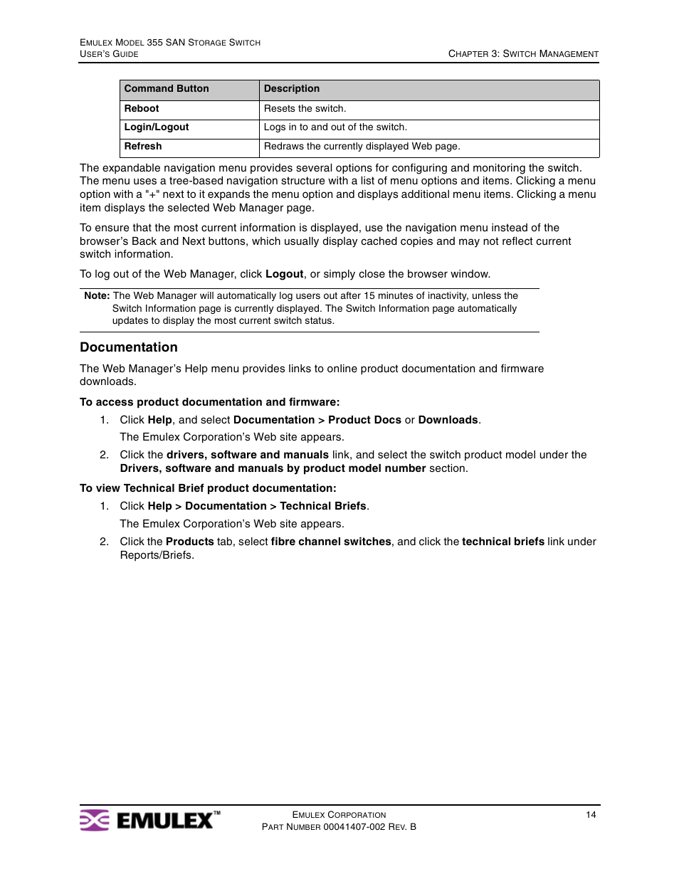 Documentation | Emulex 355 (for Apple) User Manual | Page 17 / 72