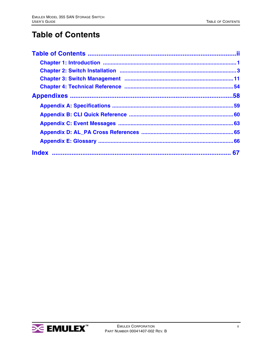 Emulex 355 (for Apple) User Manual | Page 3 / 72