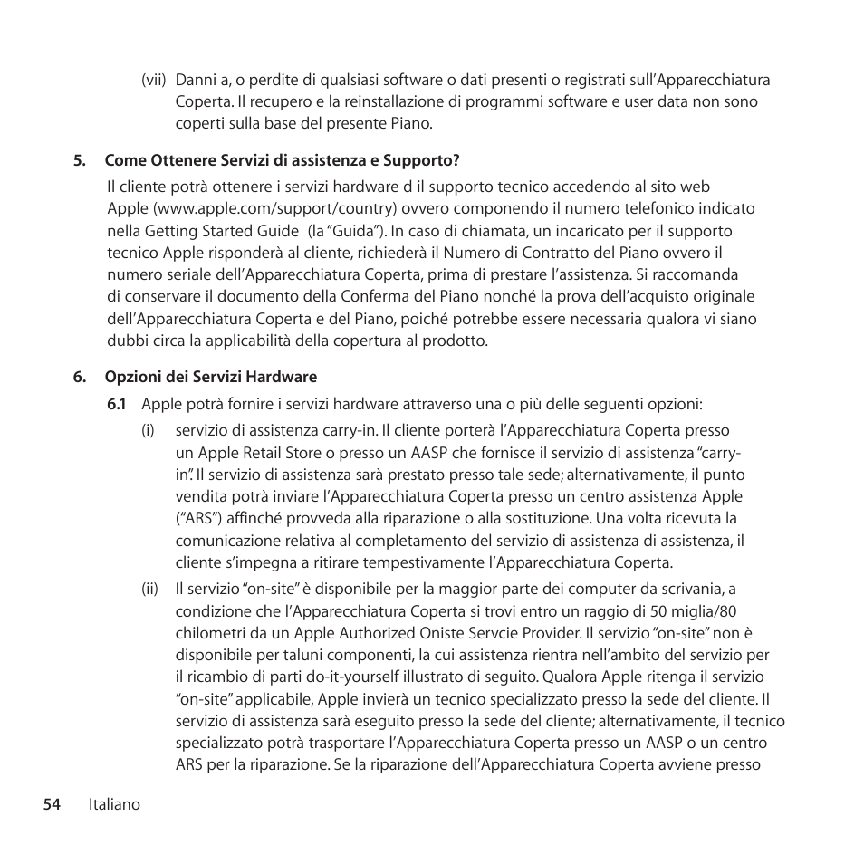 Apple AppleCare Protection Plan for Mac User Manual | Page 54 / 104