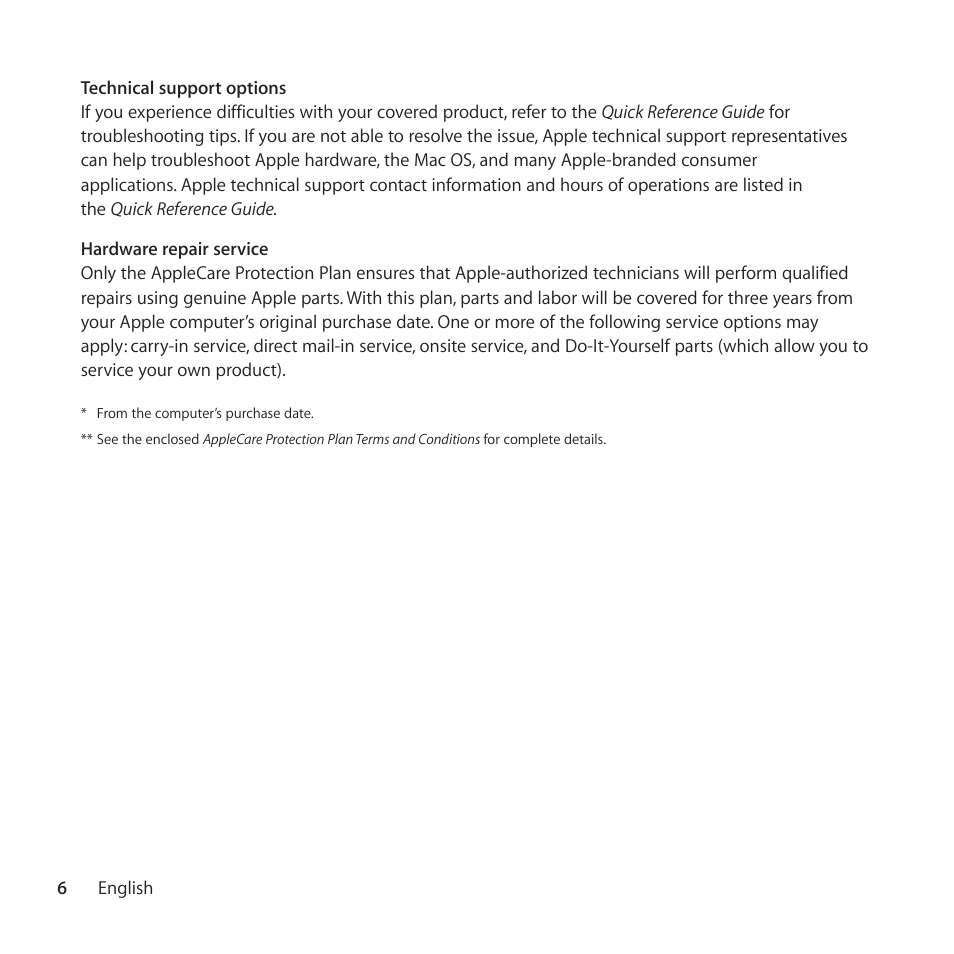 Apple AppleCare Protection Plan for Mac User Manual | Page 6 / 104