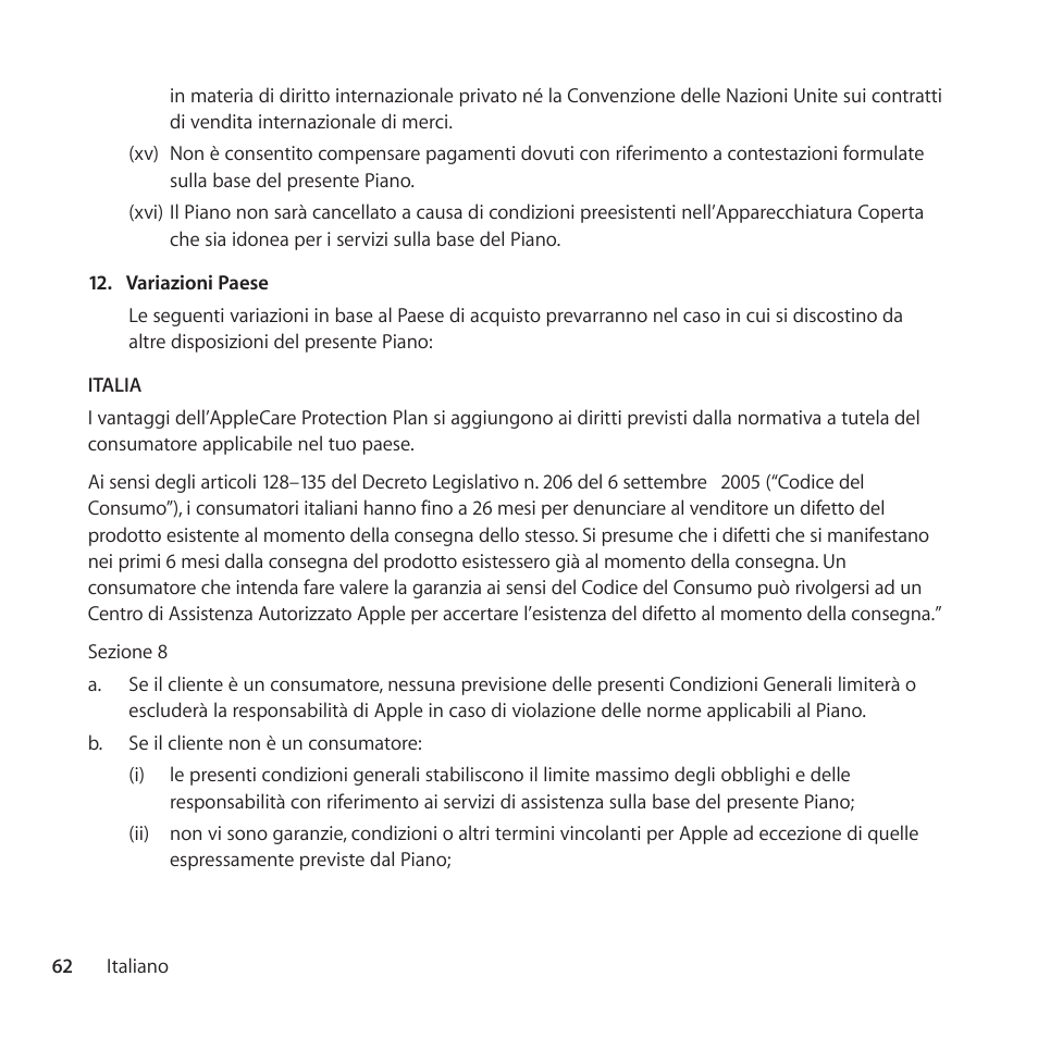 Apple AppleCare Protection Plan for Mac User Manual | Page 62 / 104