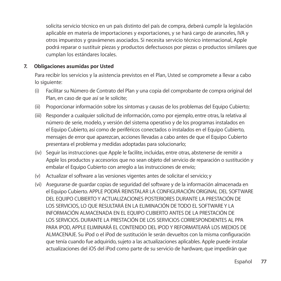 Apple AppleCare Protection Plan for Mac User Manual | Page 77 / 104