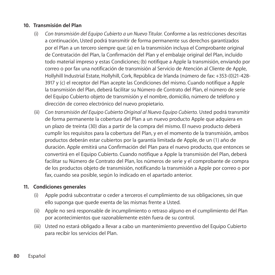 Apple AppleCare Protection Plan for Mac User Manual | Page 80 / 104