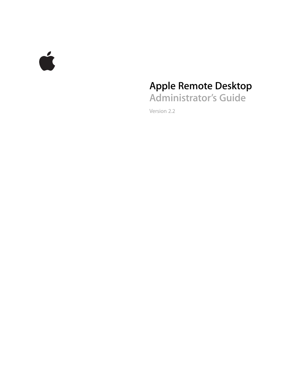 Apple Remote Desktop 2.2 User Manual | 116 pages