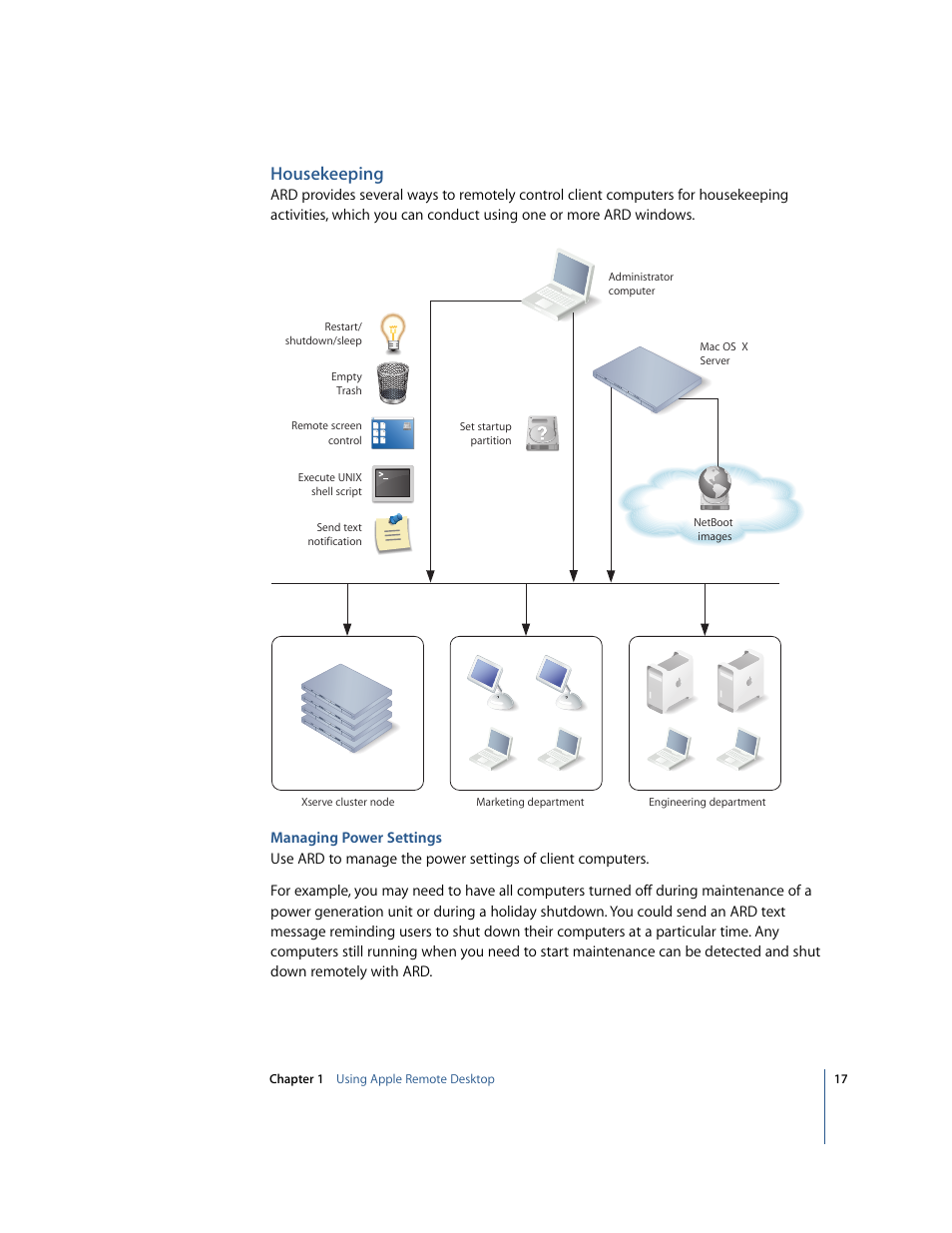 Housekeeping | Apple Remote Desktop 2.2 User Manual | Page 17 / 116