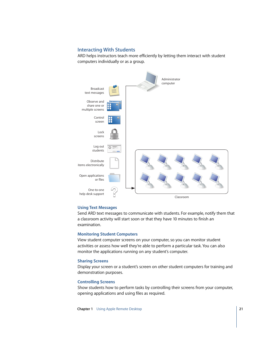 Interacting with students | Apple Remote Desktop 2.2 User Manual | Page 21 / 116