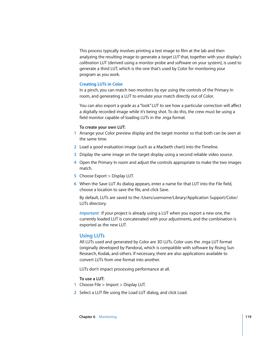 Using luts | Apple Color 1.0 User Manual | Page 119 / 364