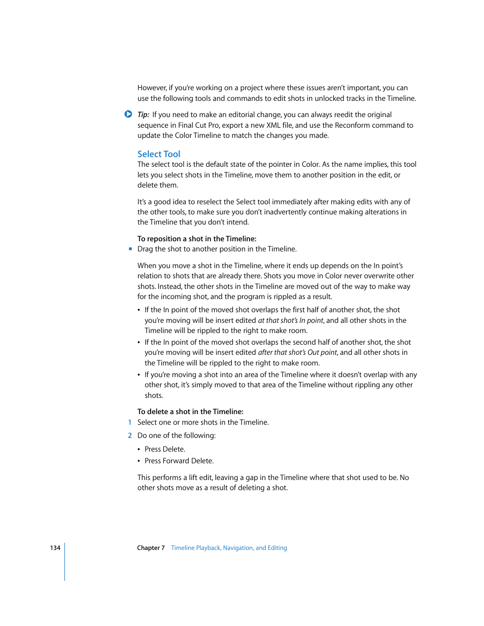 Select tool | Apple Color 1.0 User Manual | Page 134 / 364