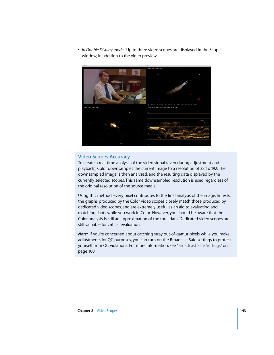 Video scopes accuracy | Apple Color 1.0 User Manual | Page 143 / 364