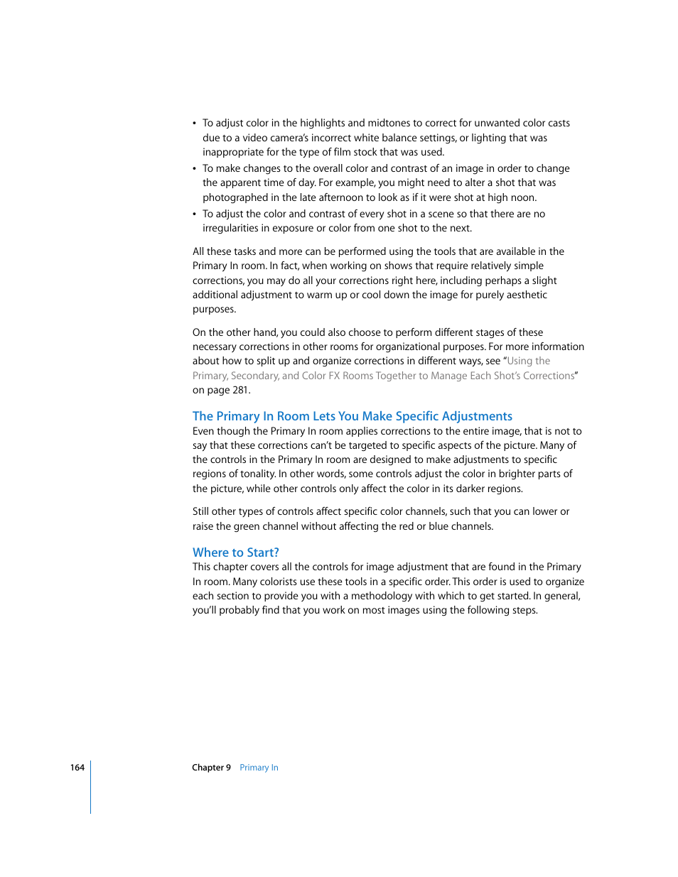 Where to start | Apple Color 1.0 User Manual | Page 164 / 364