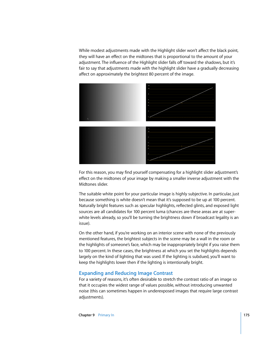 Expanding and reducing image contrast | Apple Color 1.0 User Manual | Page 175 / 364