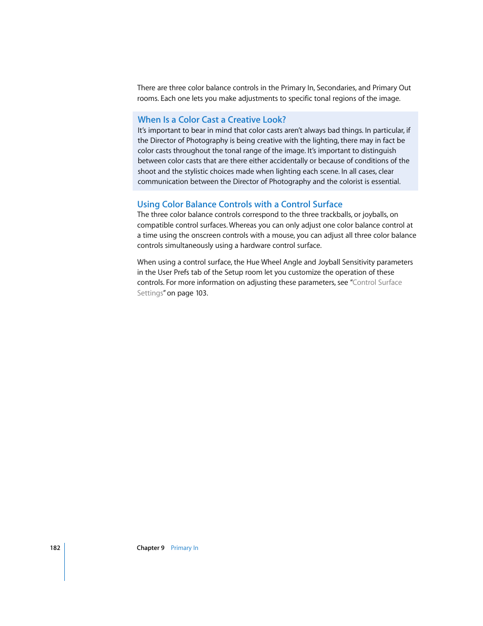 When is a color cast a creative look | Apple Color 1.0 User Manual | Page 182 / 364