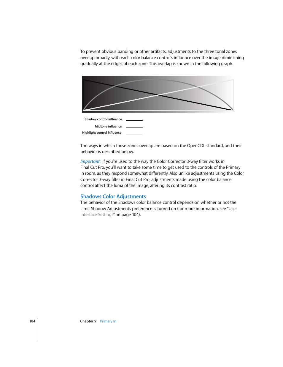 Shadows color adjustments | Apple Color 1.0 User Manual | Page 184 / 364
