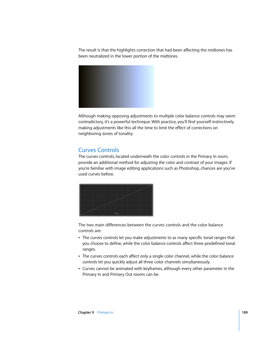 Curves controls, P. 189) | Apple Color 1.0 User Manual | Page 189 / 364
