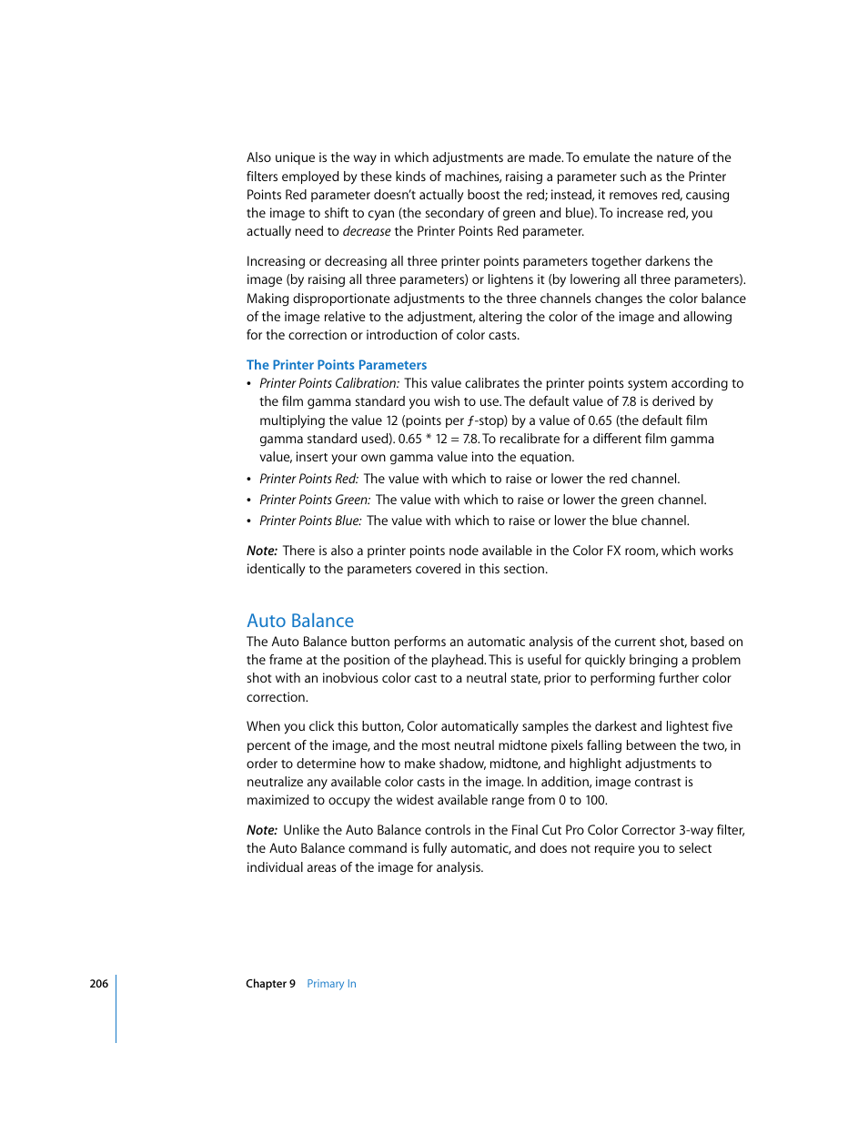 Auto balance, P. 206) | Apple Color 1.0 User Manual | Page 206 / 364