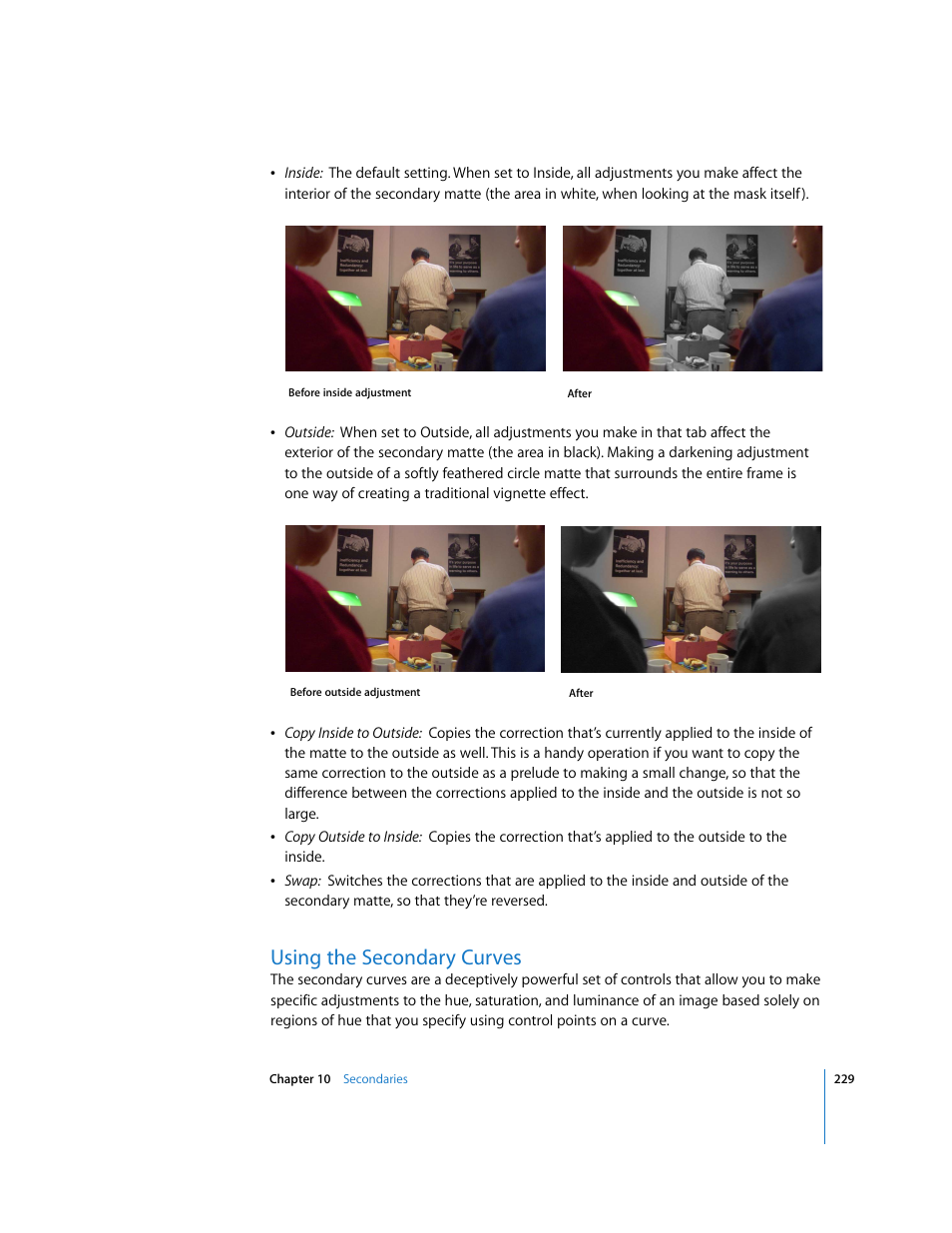 Using the secondary curves, P. 229) | Apple Color 1.0 User Manual | Page 229 / 364