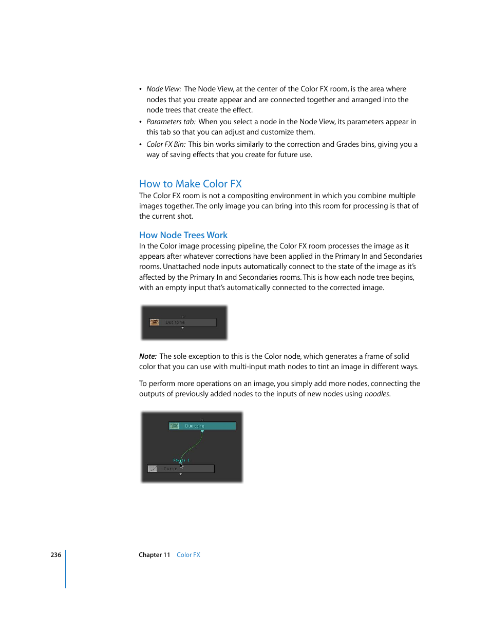 How to make color fx, How node trees work, P. 236) | Apple Color 1.0 User Manual | Page 236 / 364